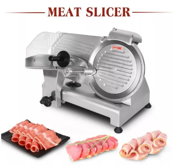 Hot Sale 250 mm Electric Restaurant Semi-Automatic Frozen Fish Meat Sausage Cheese Italy Blade Tefflon Meat Slicer